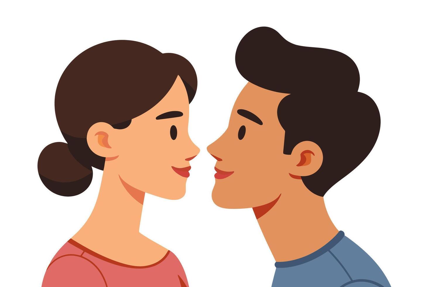 Two people in close proximity - man and woman. vector