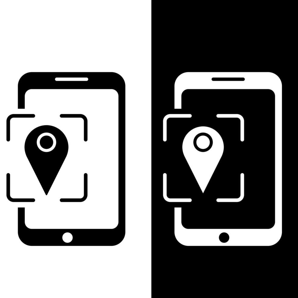 Mobile phone location icon illustration vector