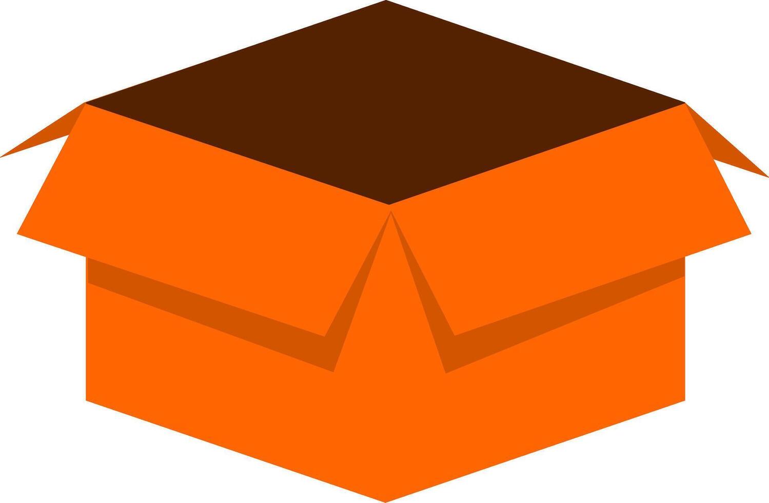 An orange box with a brown lid vector