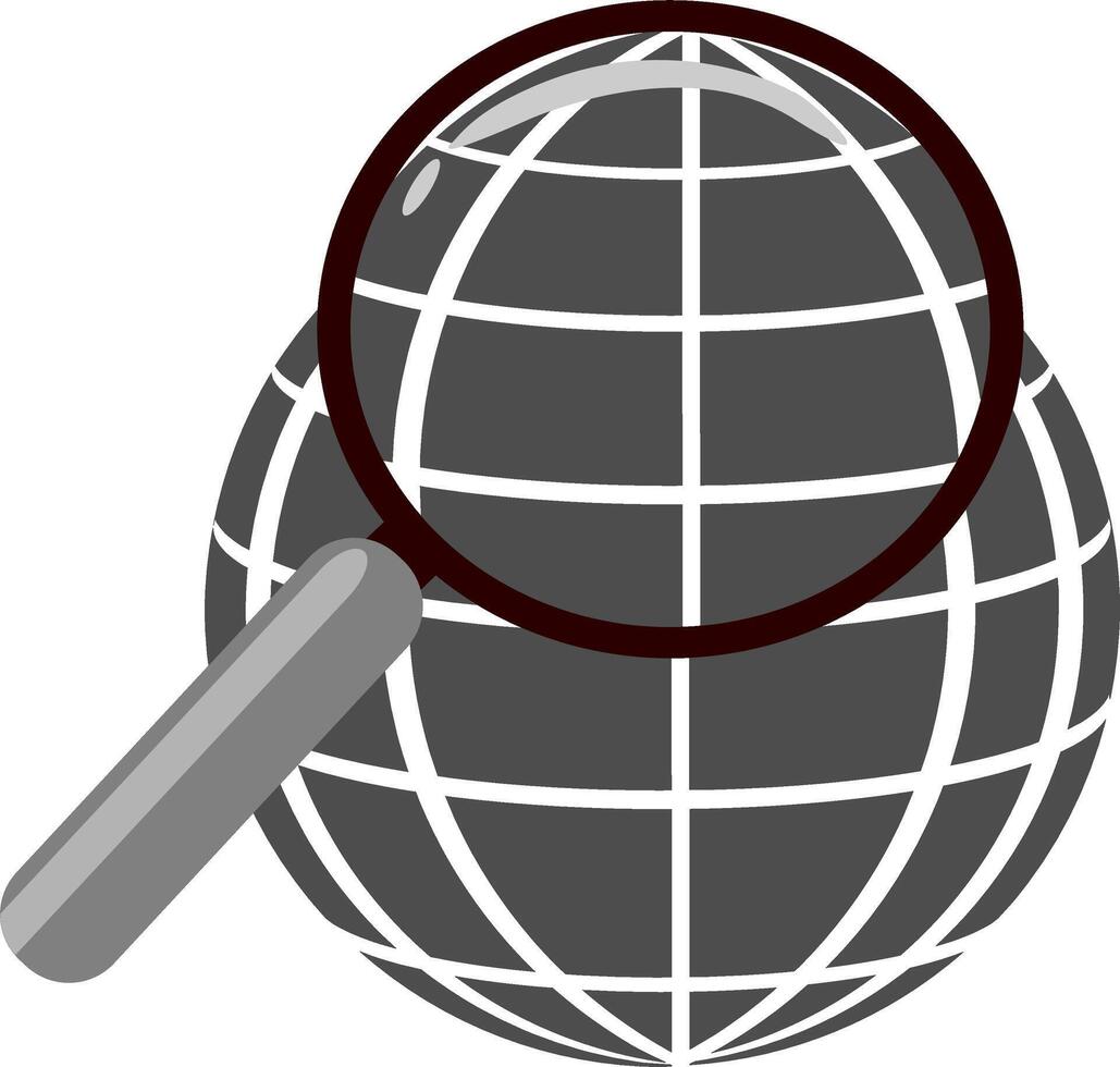 Magnifying globe icon illustration vector