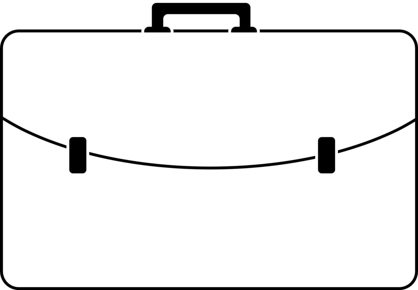 A black and white illustration of a briefcase vector