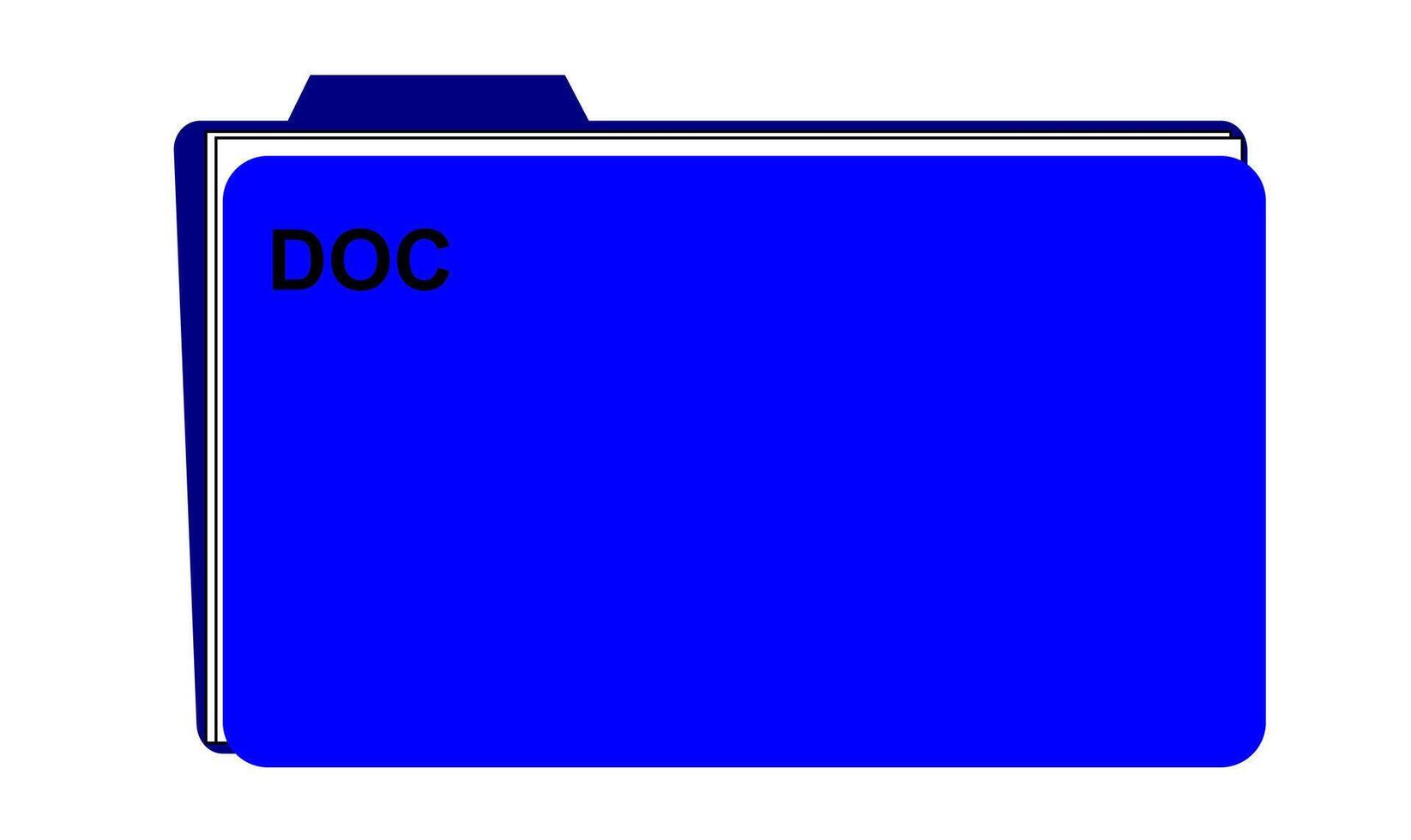 A blue folder with the word doc on it vector