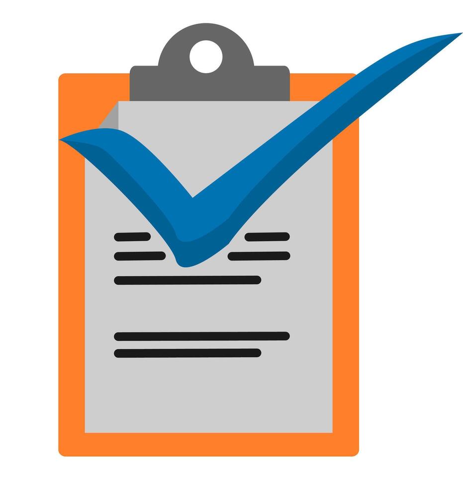 A clipboard with a check mark on it vector