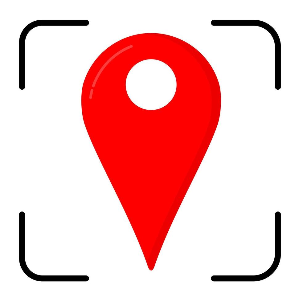 A red pin icon on a white background vector