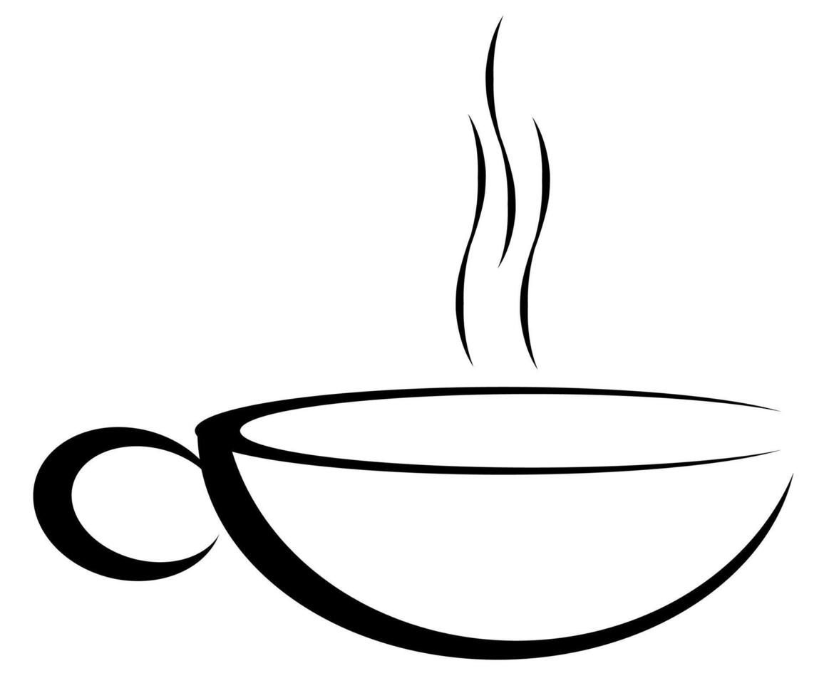 A cup of coffee with steam coming out of it vector