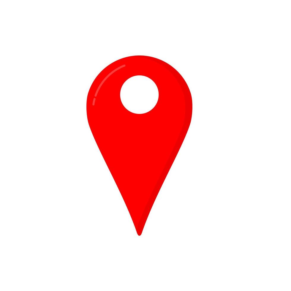 A red pin on a white background vector