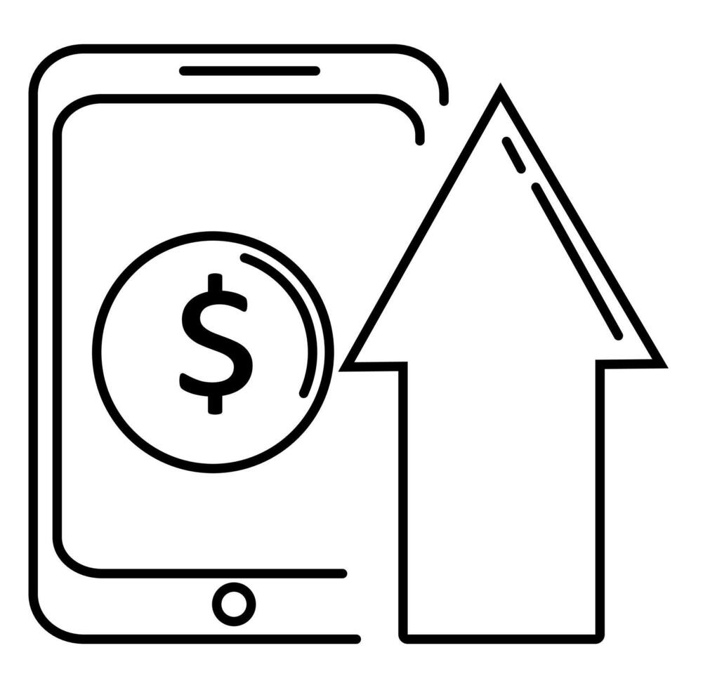 Mobile phone and money icon illustration vector