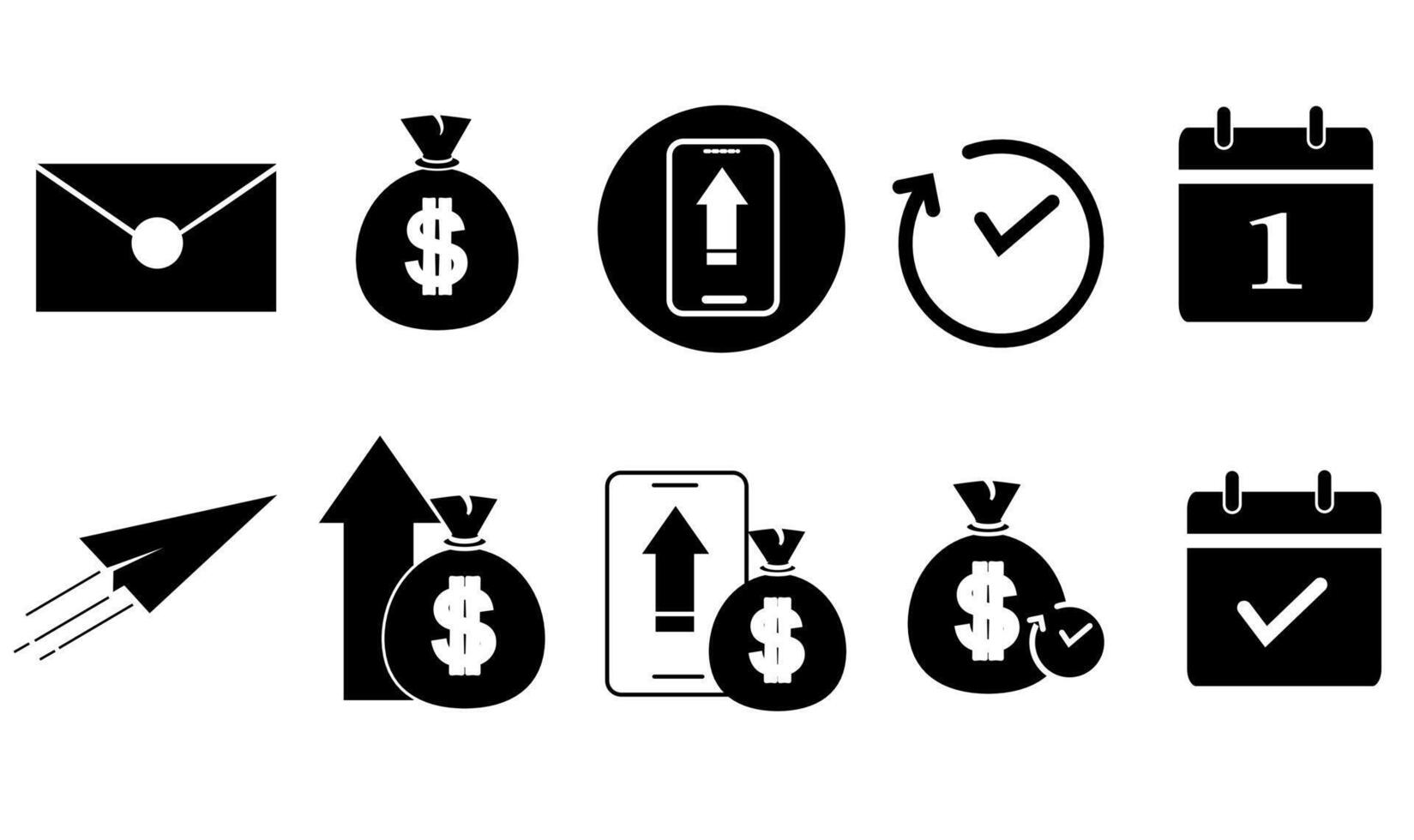 Money and business icons vector