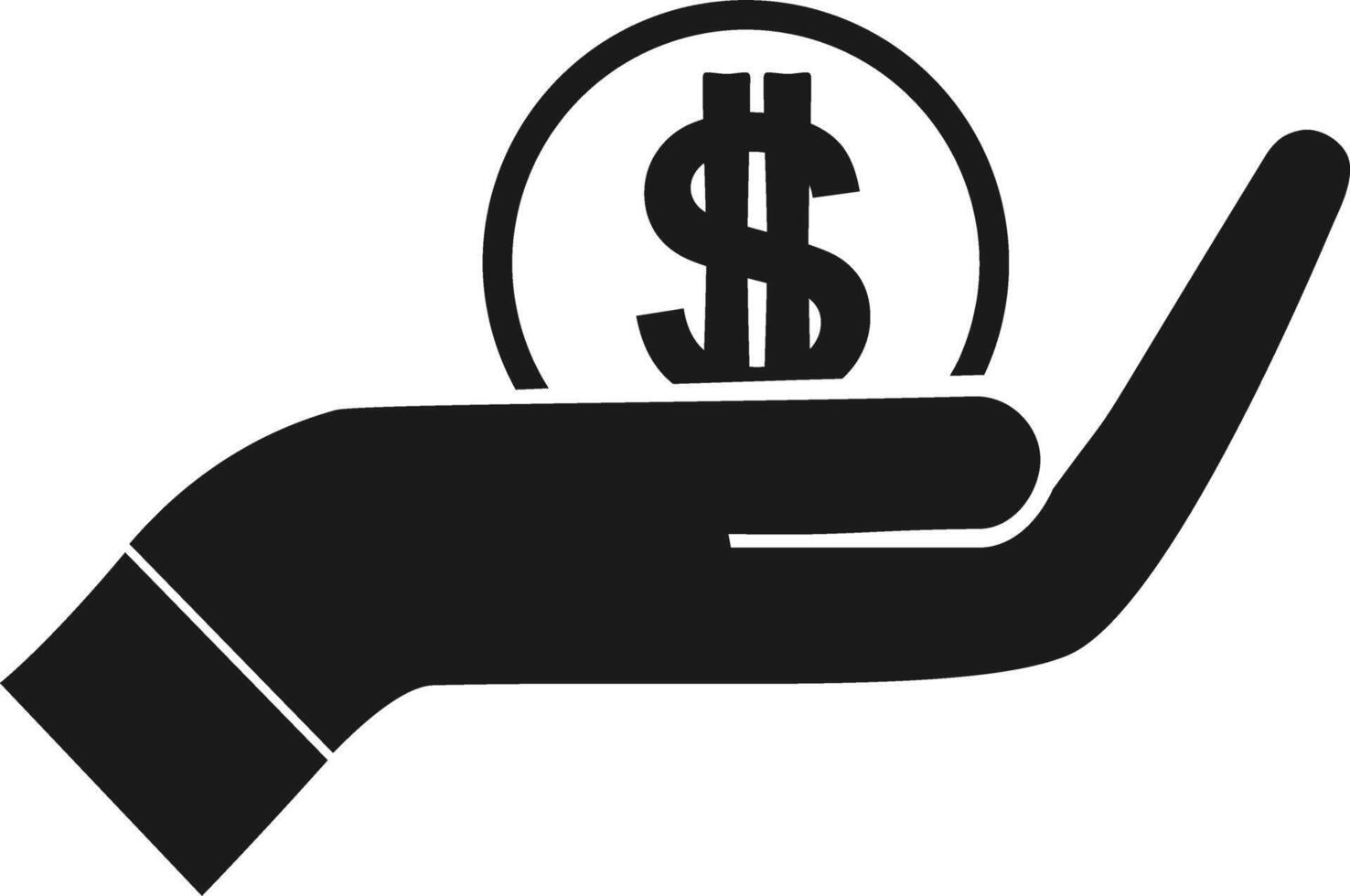 Hand holding dollar sign icon illustration vector
