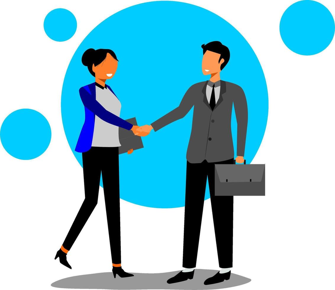 Business people shaking hands with each other vector