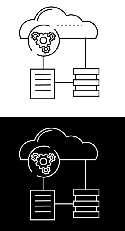 Two different icons of cloud computing and storage vector