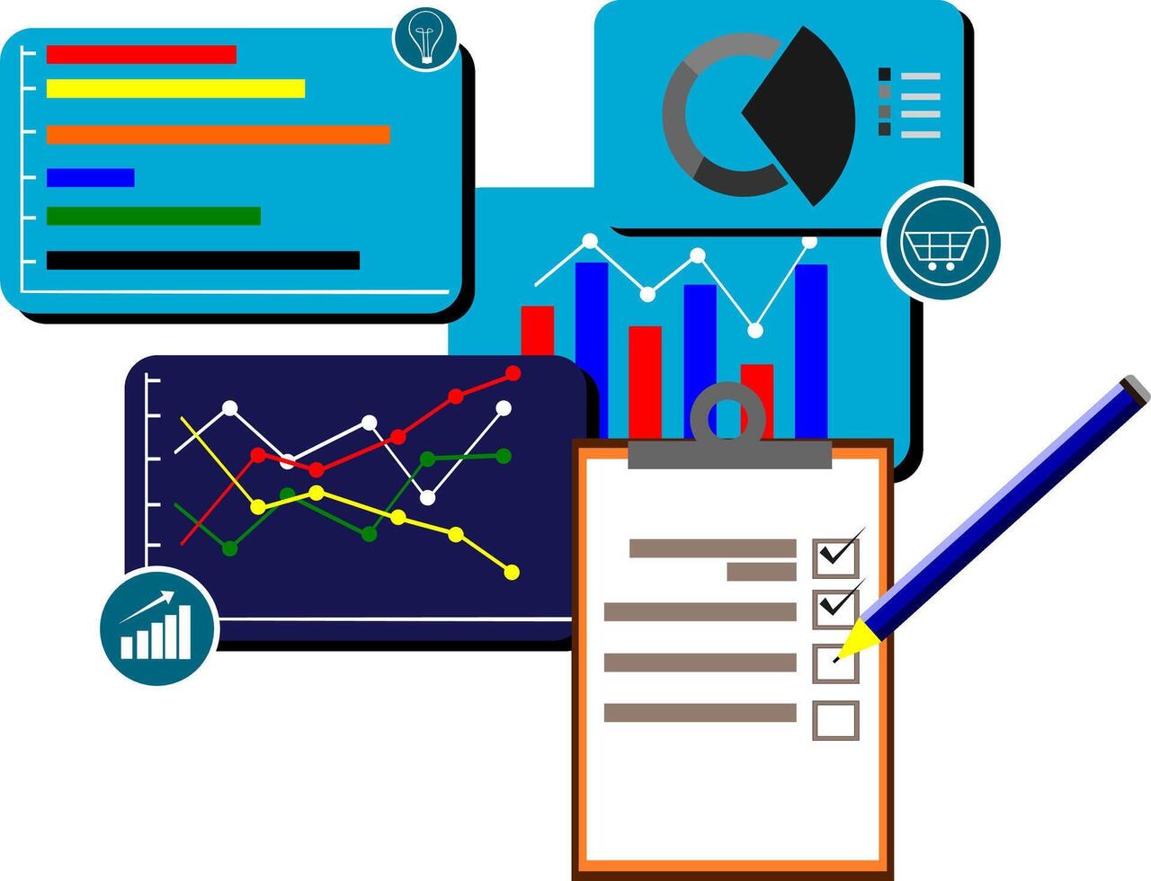 Business analytics software vector