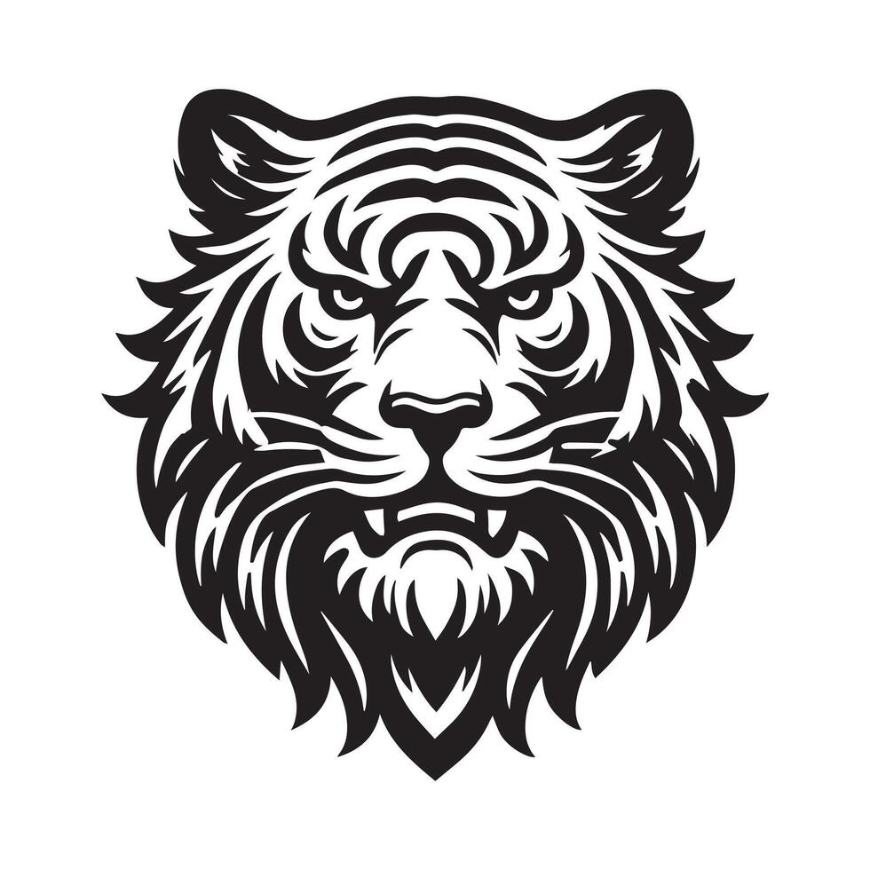 Professional Tiger Head Silhouette Graphic vector
