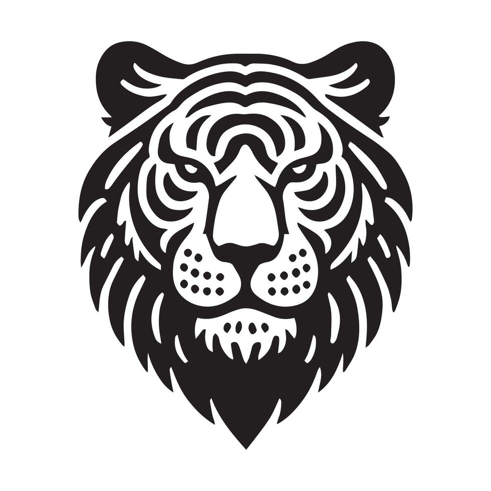 Simple Tiger Head Silhouette File vector
