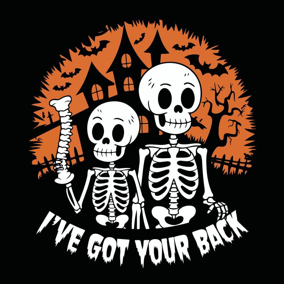 Got Your Back A Spooky Skeleton Pun with a Twist vector