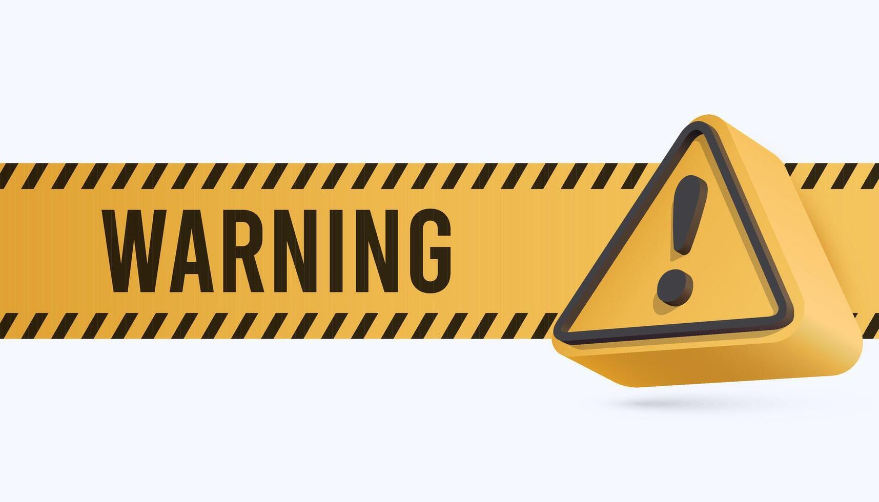 Exclamation mark Warning sign caution banner attract attention vector