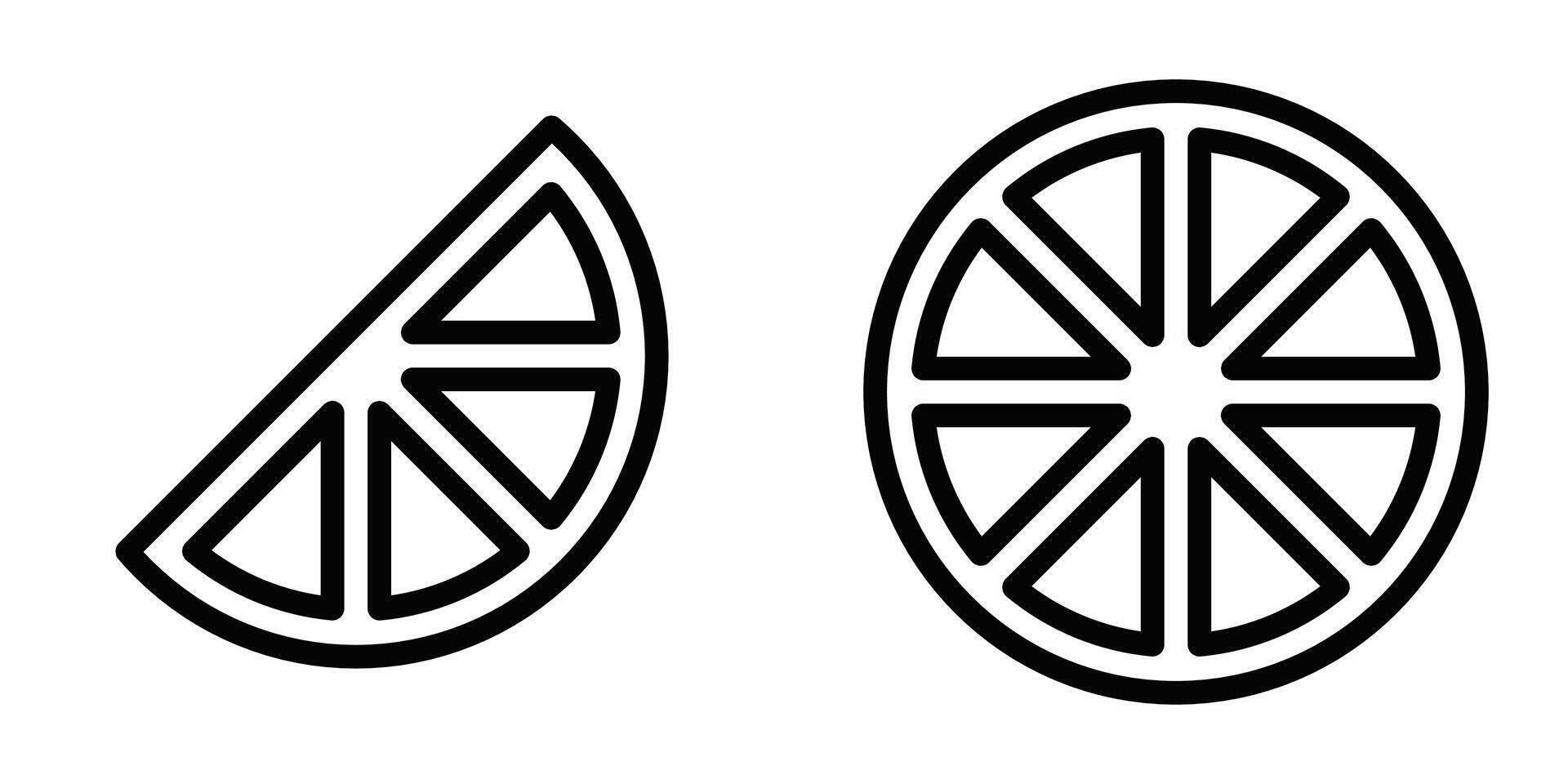 A black and white image of a slice of lemon vector