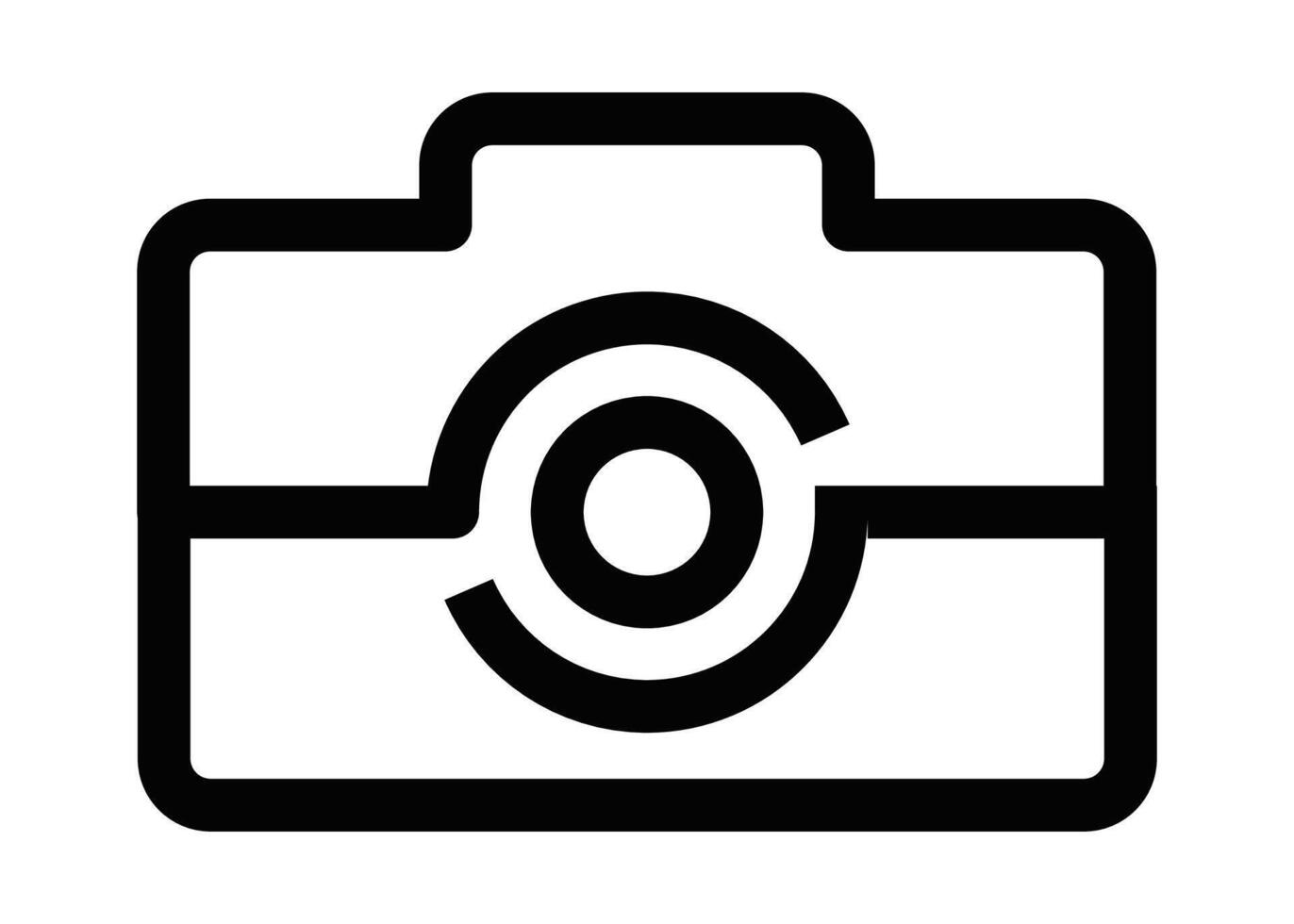 A black and white photo camera icon vector