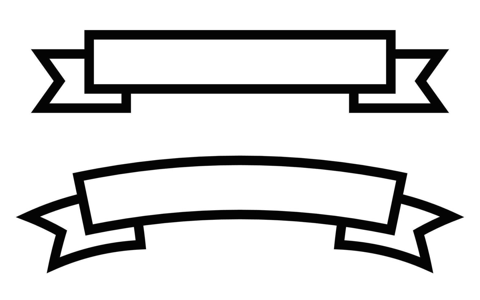 Two black and white ribbons on a white background vector