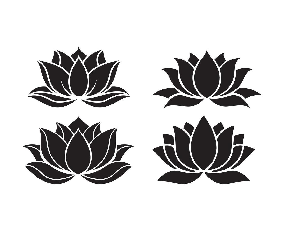 a illustration of a lotus flower silhouette on a white background vector