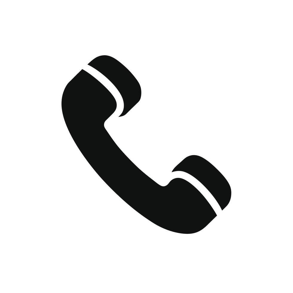 black phone icon on a white background vector