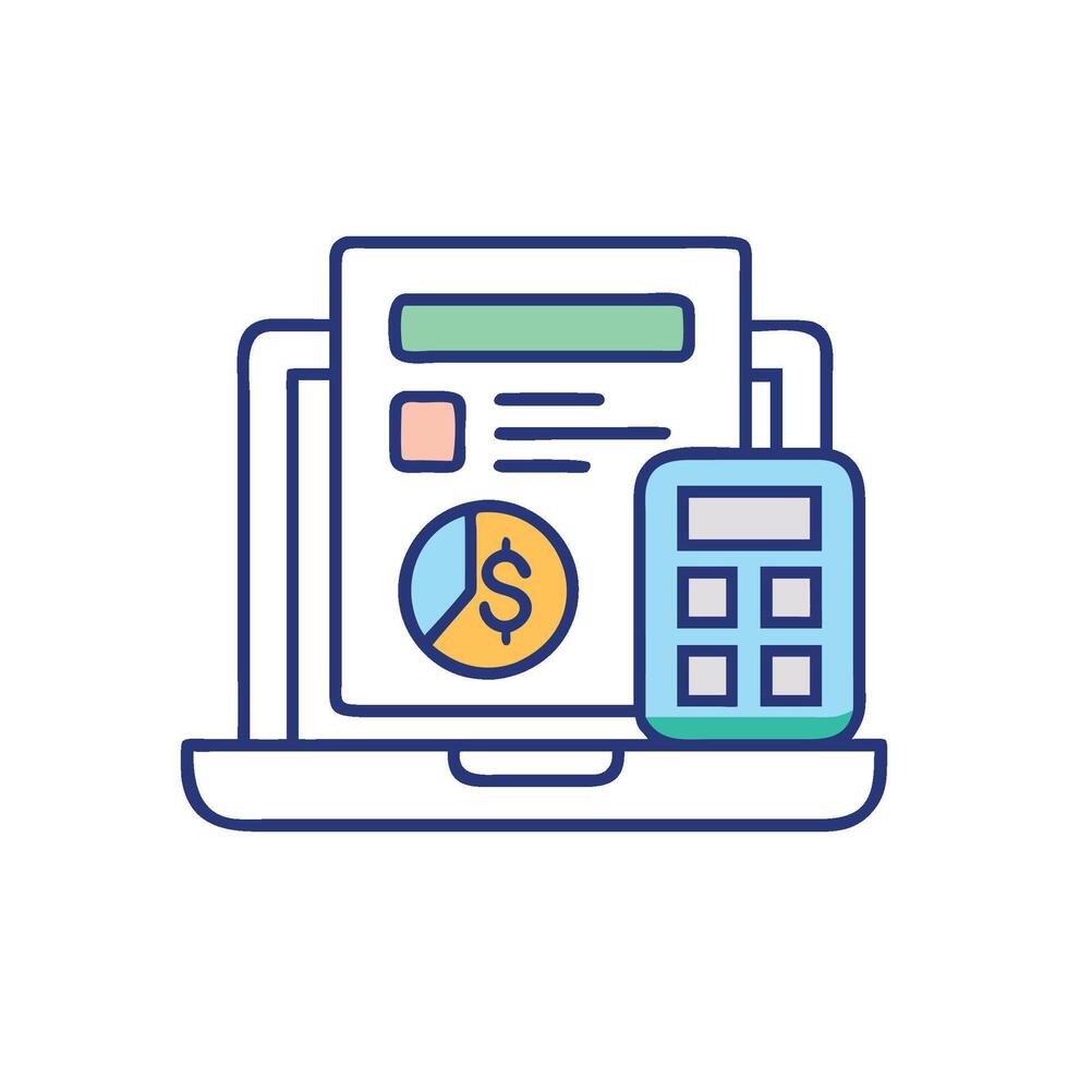 Accounting Software Icon for Digital Solutions 53928261 Vector Art at ...