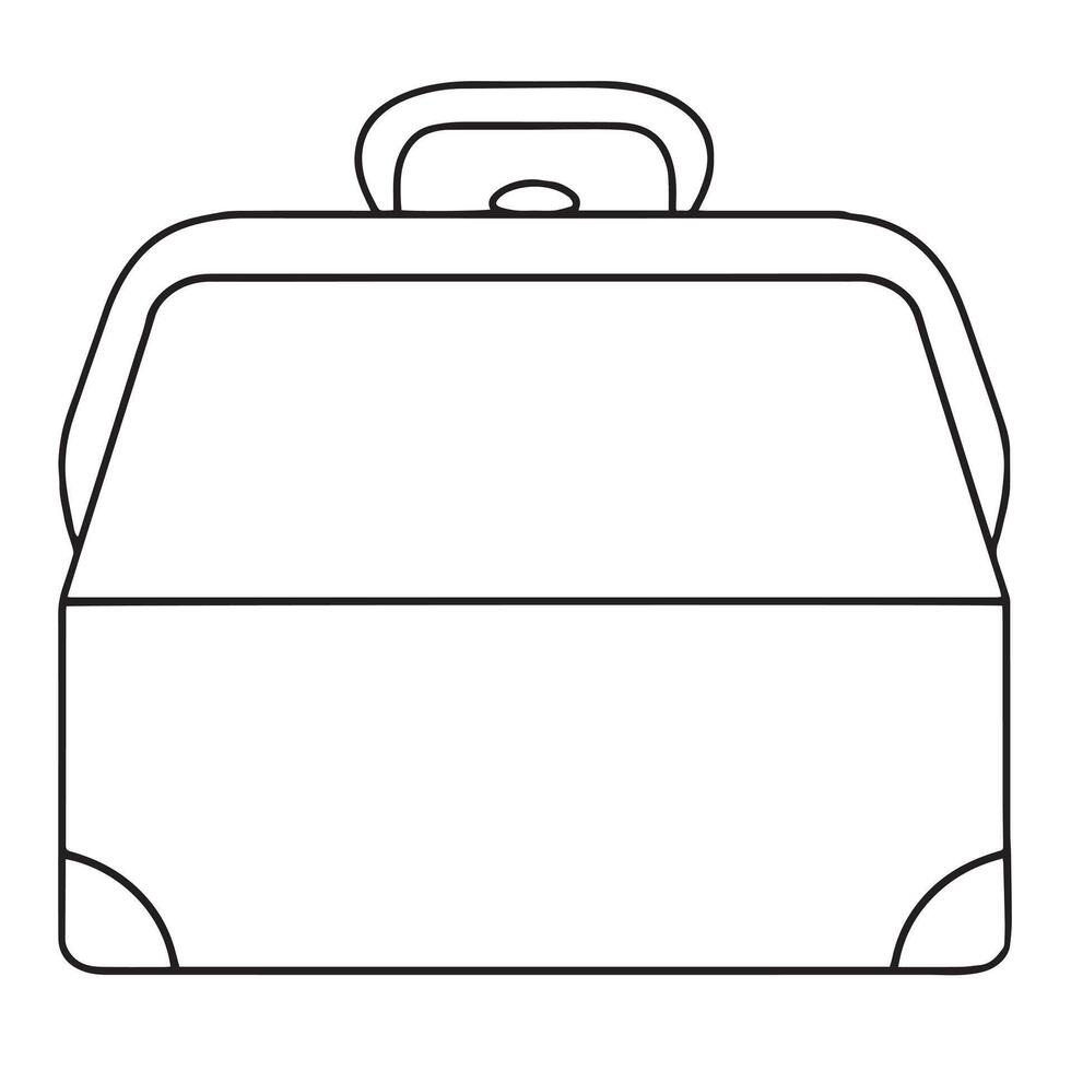 Coloring. Vintage travel bag vector