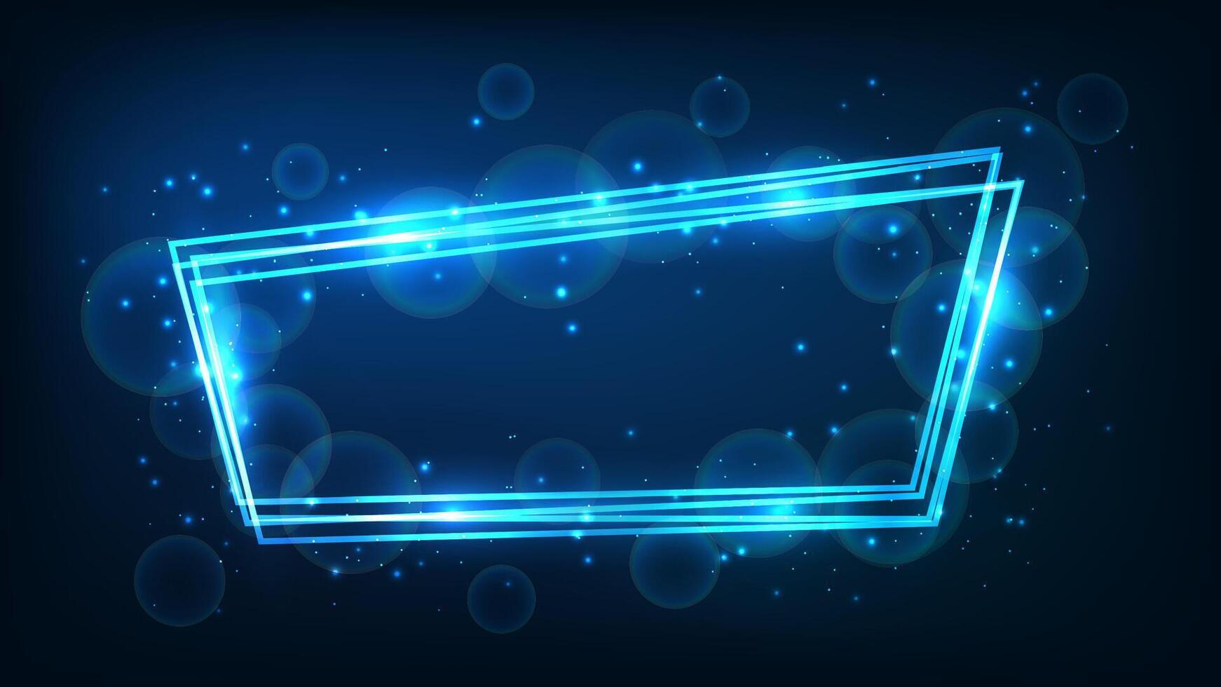 Neon frame with shining effects and sparkles vector