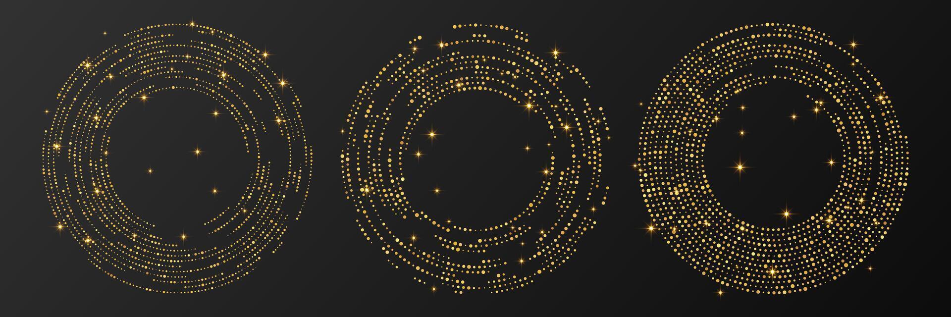 Abstract gold glowing halftone dotted background vector