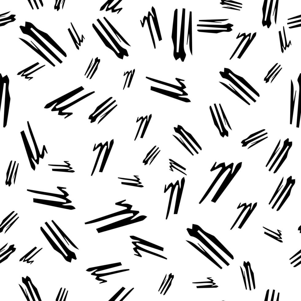Seamless pattern with black pencil brushstrokes vector