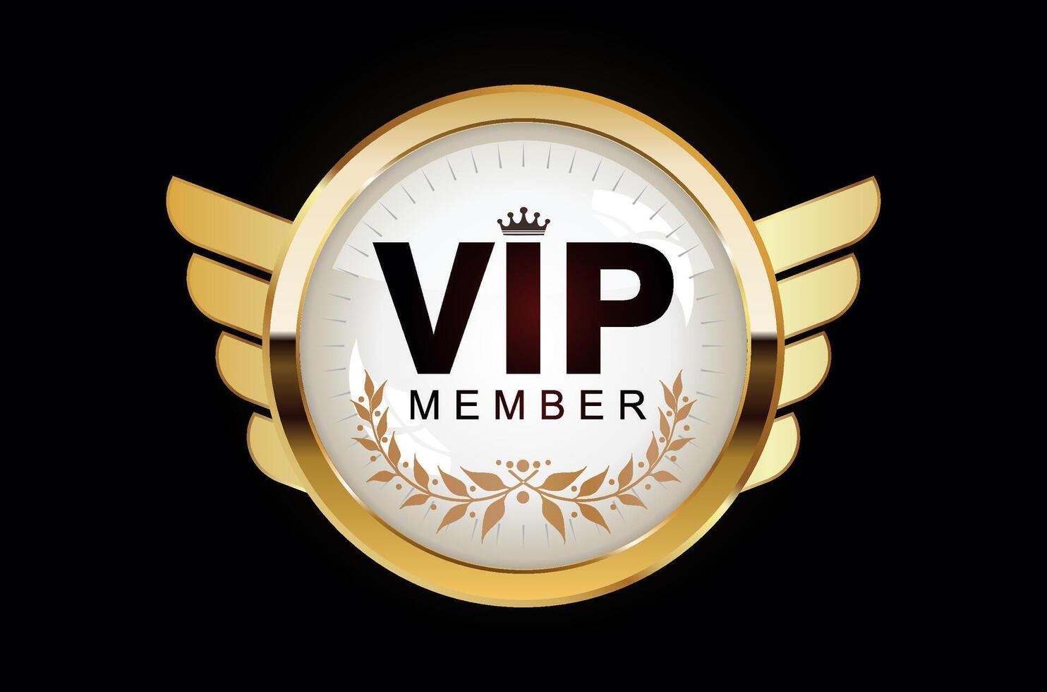 IP gold sign with wings beautiful illustration for your design vector