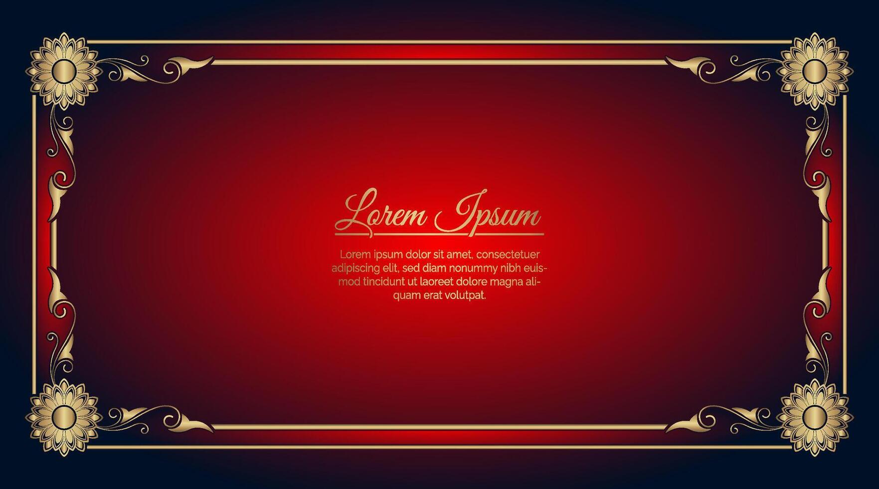 Luxury red background elegant gold mandala vector