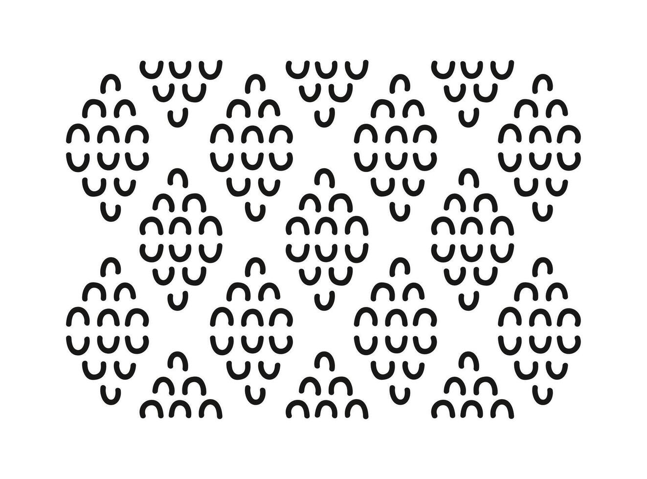 Hand drawn abstract ornament with arches and rhomb. Doodle folk scandinavian pattern with lines vector