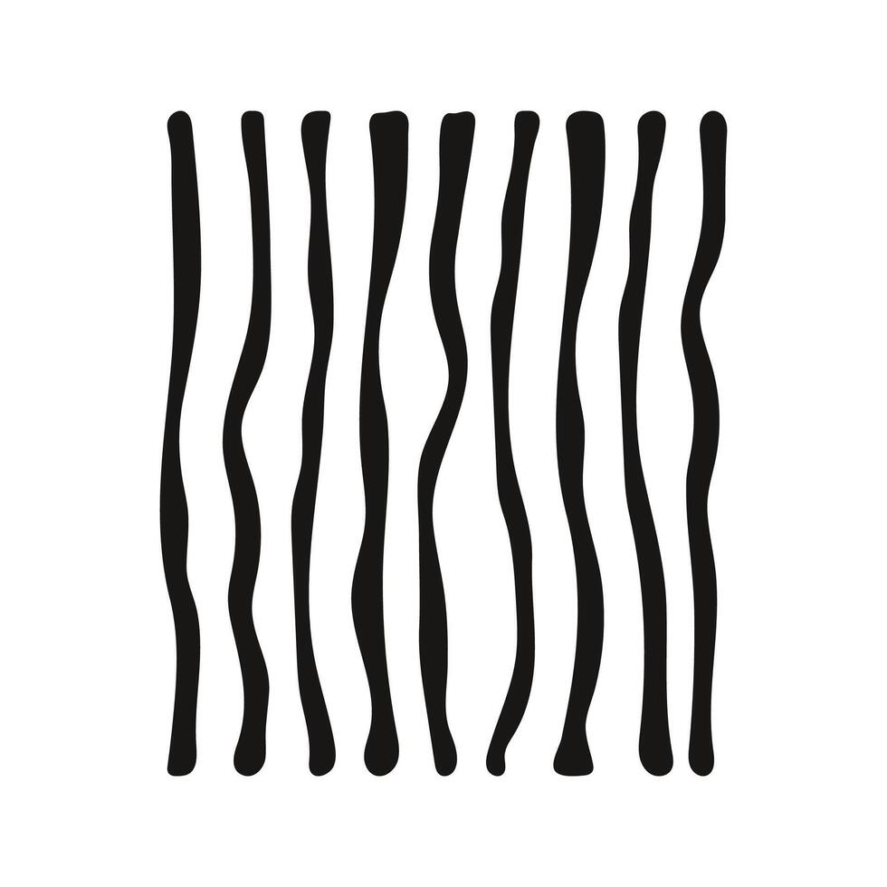 Hand drawn wavy stripes pattern. Minimal geometric repeat wobbly lines for wallpaper, textile vector