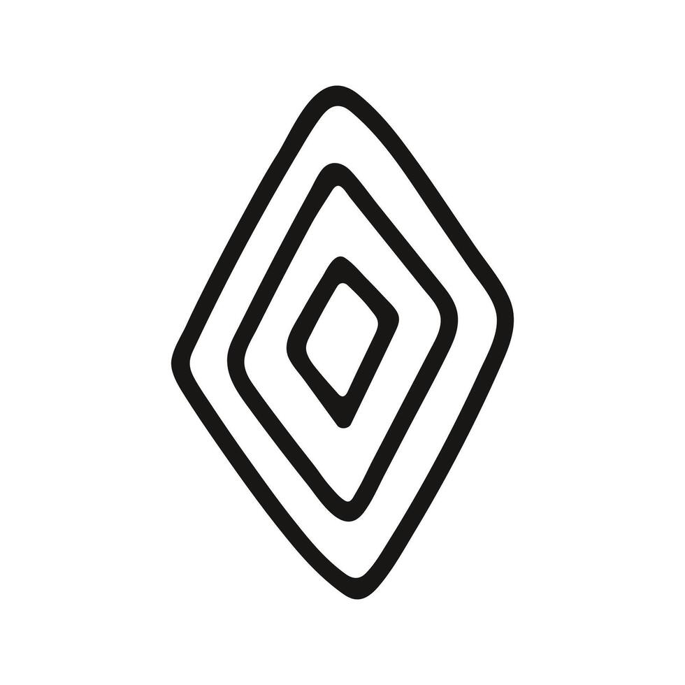Hand drawn abstract rhomb repeat geometric element for nordic design vector
