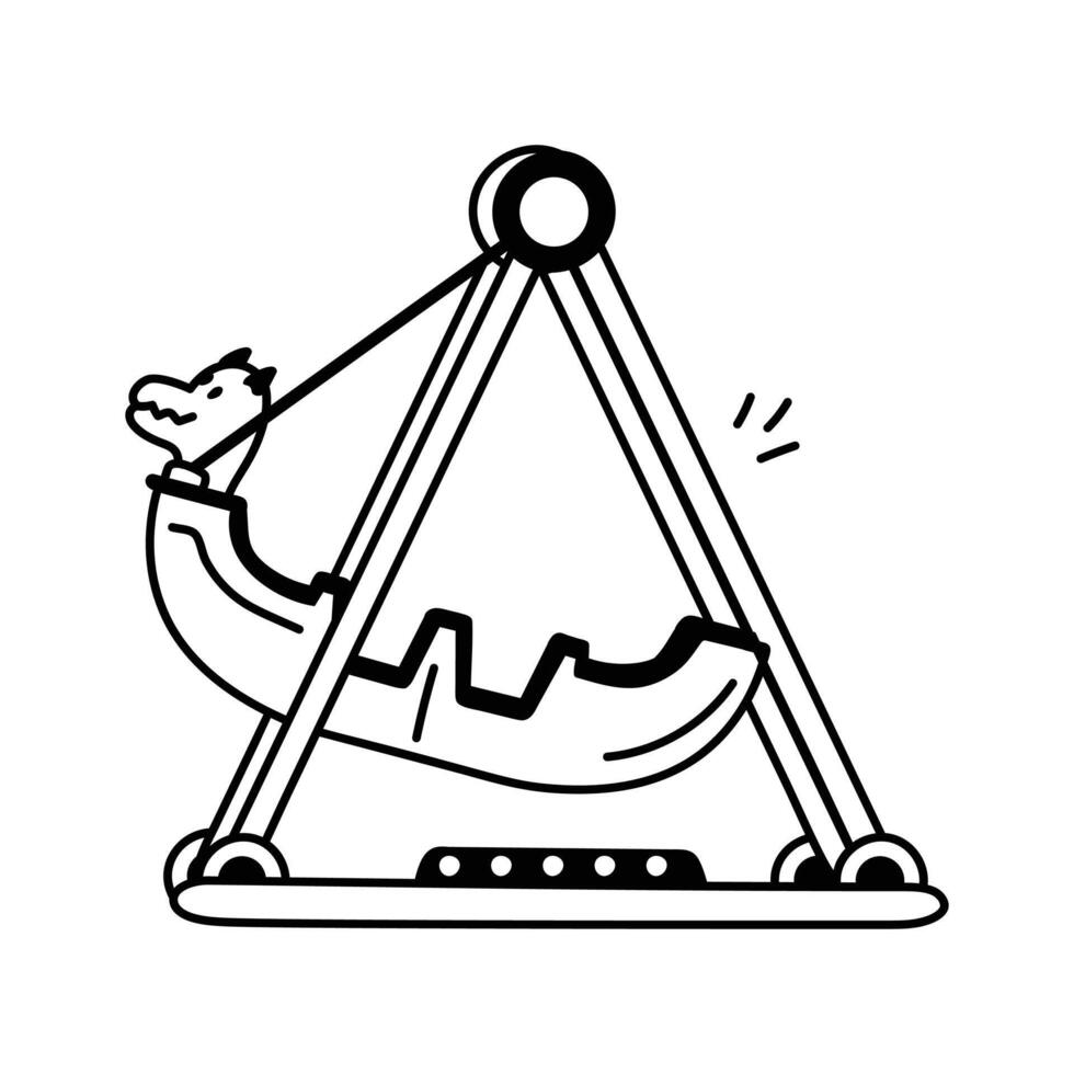 Icon of a dragon-shaped swinging ride for kids and families vector