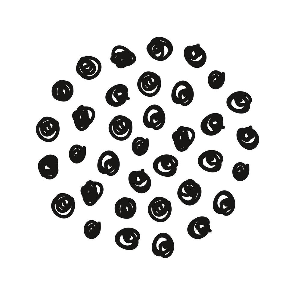 Hand drawn abstract scribble in circle shape. Scrawl doodle elements. vector