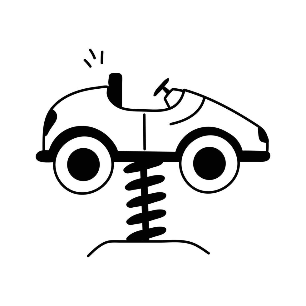 Bouncy Car, baby car hand draw icon design in modern style vector