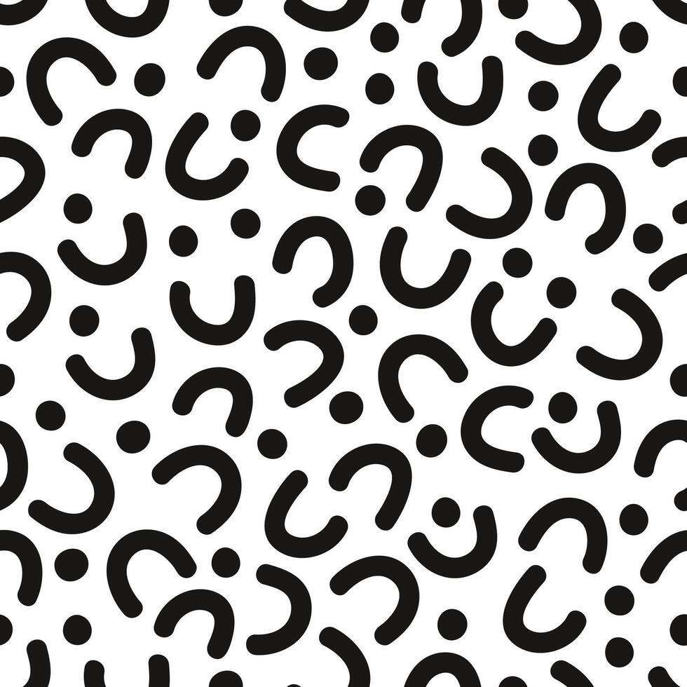 Hand drawn abstract oval confetti and dots seamless pattern. Birthday party print for celebration card. vector