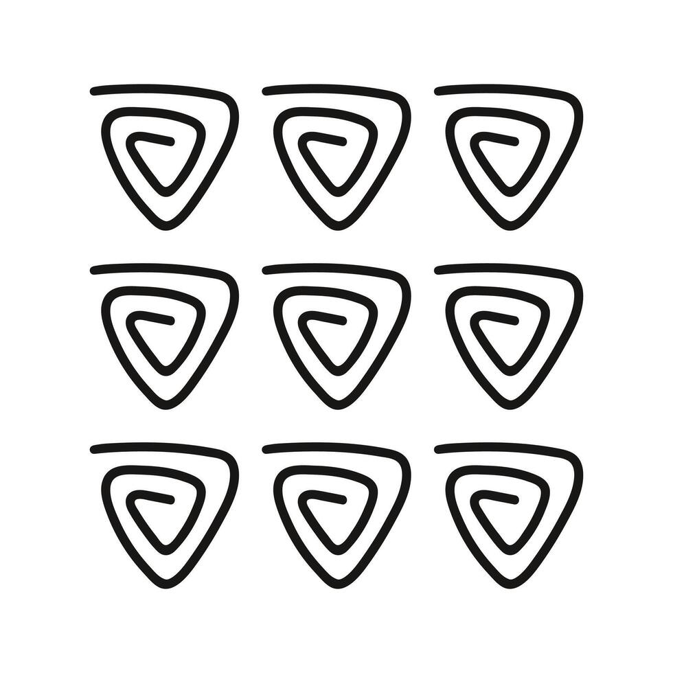 Abstract triangle spiral. Hand drawn geometric pattern for stationery design vector