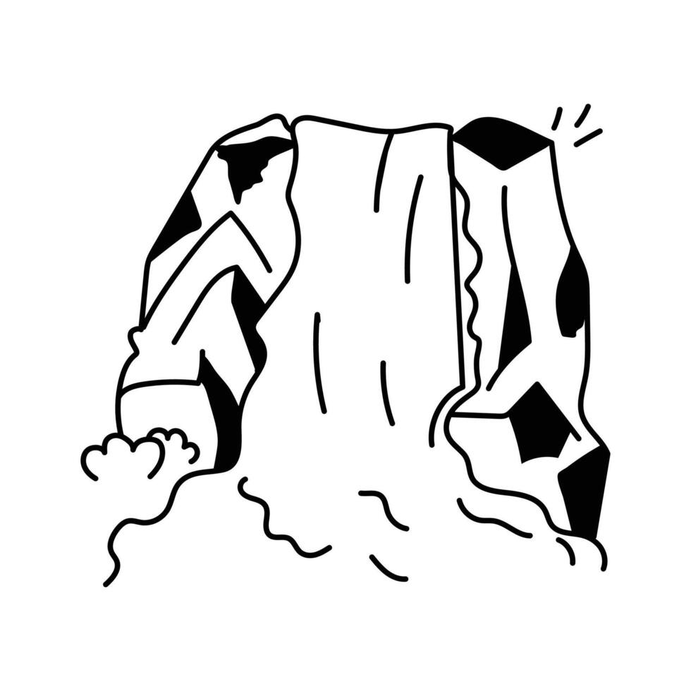Icon of a waterfall attraction in aqua parks vector