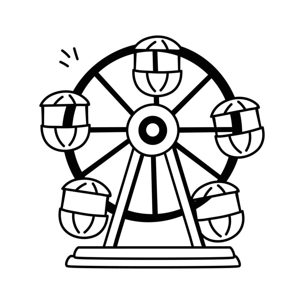 Icon of a Ferris wheel for amusement or aqua parks vector