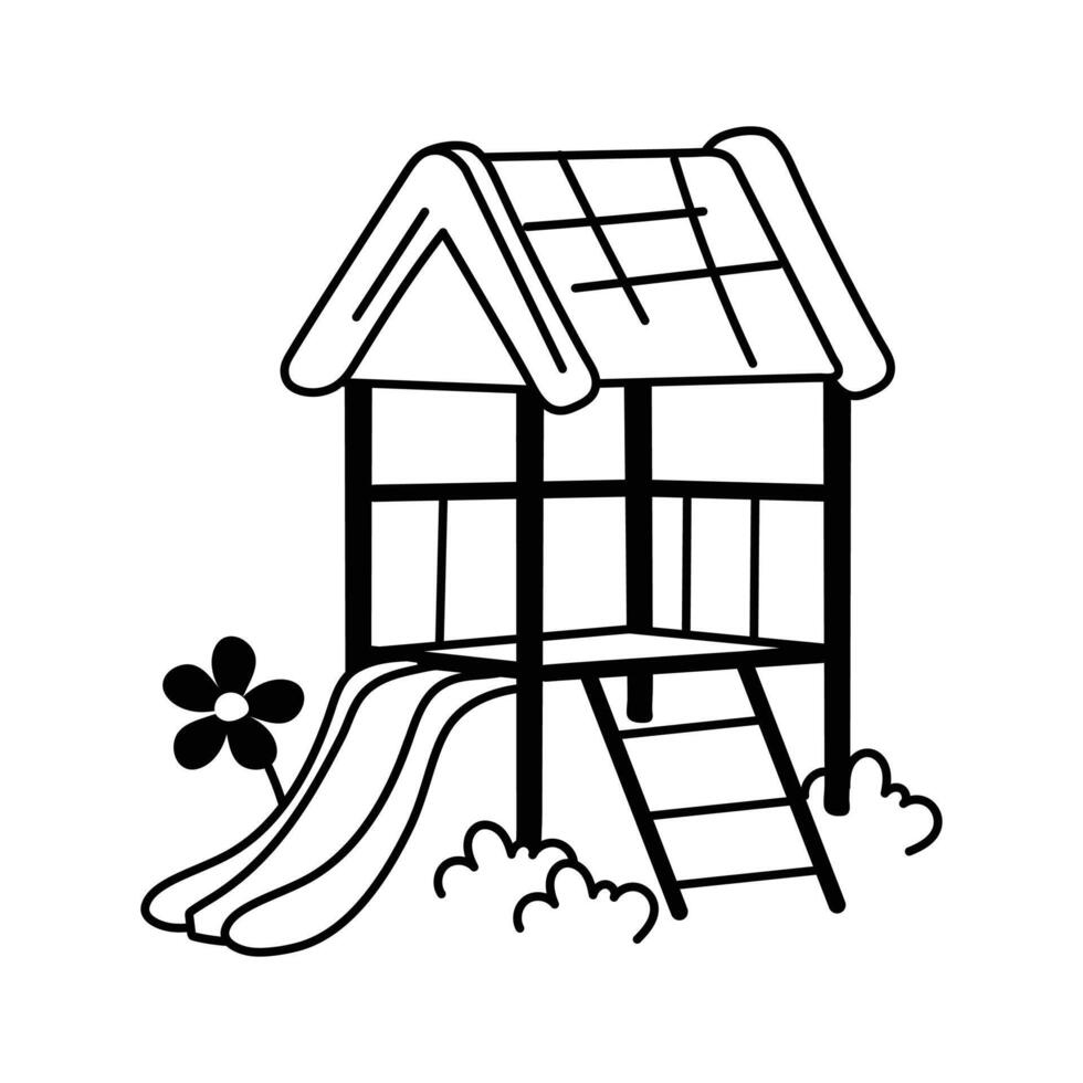 Simple slide icon for fun activities in parks vector