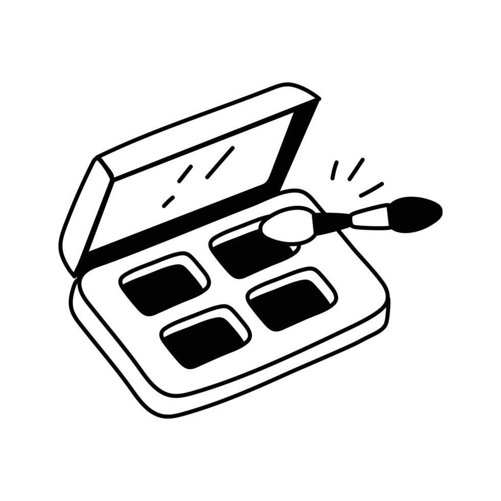 Icon of an eyeshadow palette, ideal for beauty and salon designs. vector