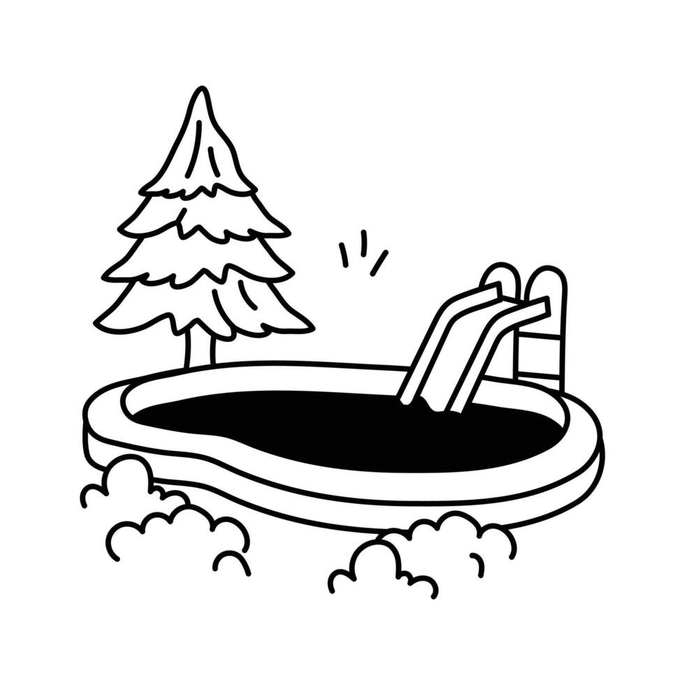 Icon of a water pool for relaxation or swimming vector