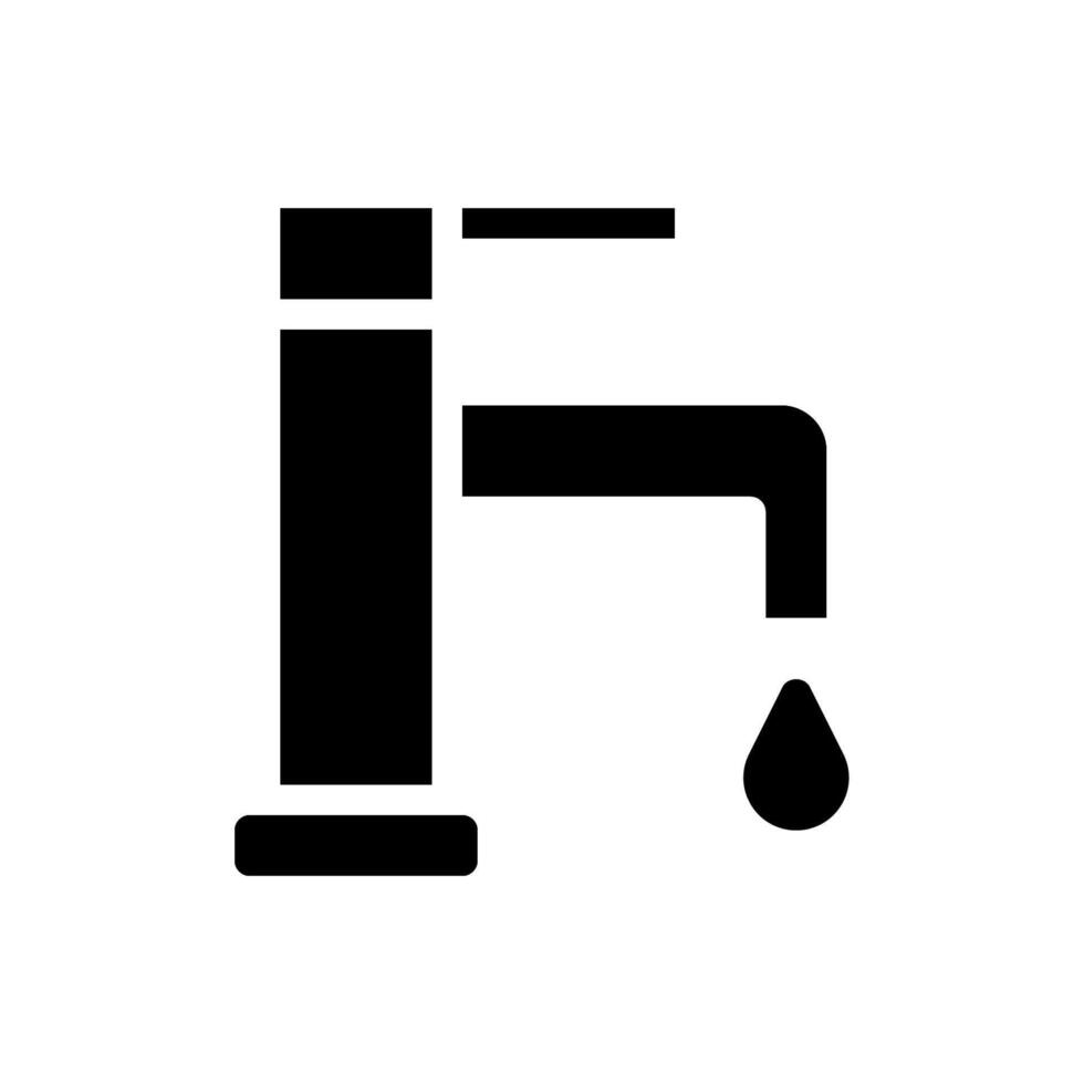 Water tap with drop. Concept of saving water, water conservation, and water scarcity. vector