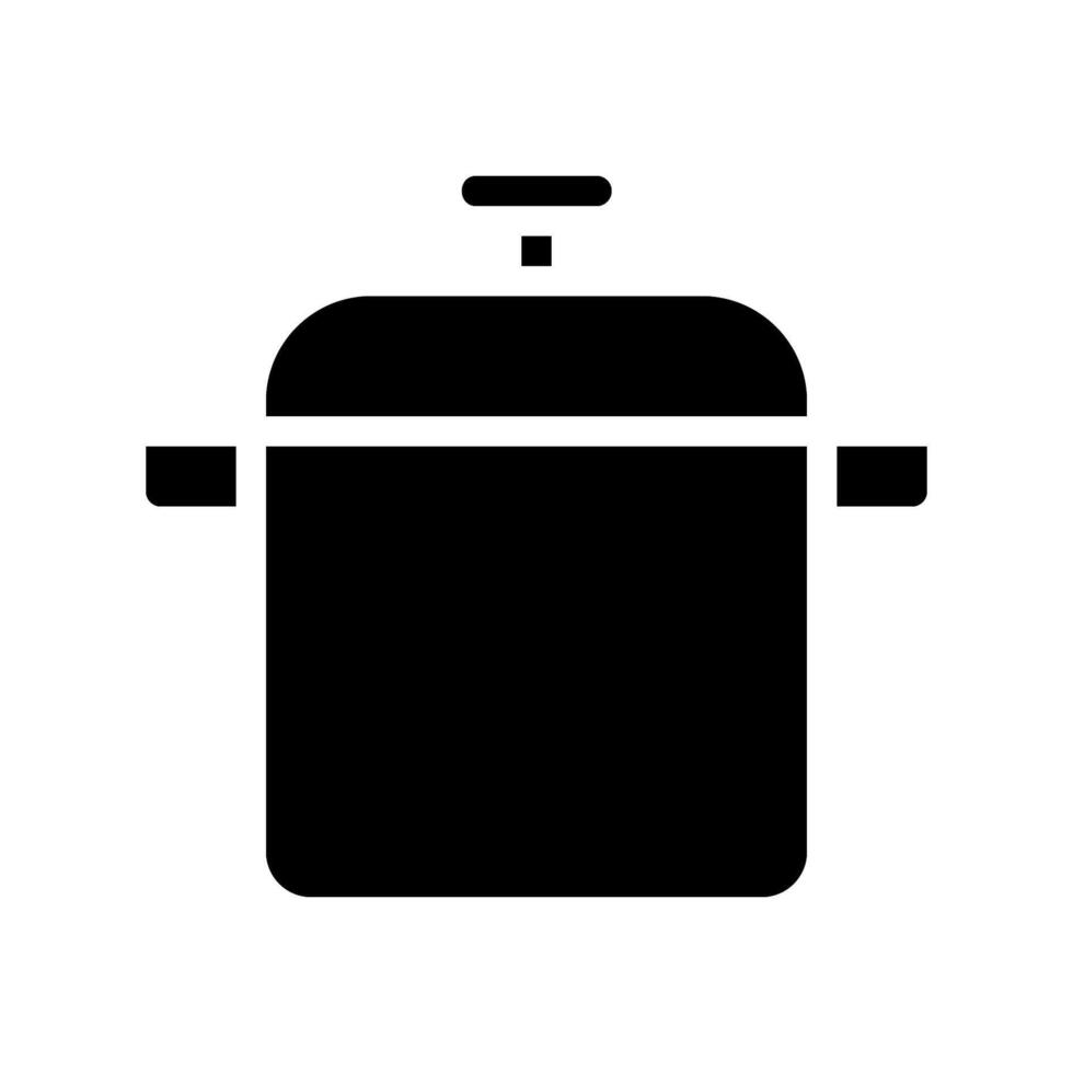 Cooking pot silhouette icon. Concept of cooking, kitchen, and food preparation. vector