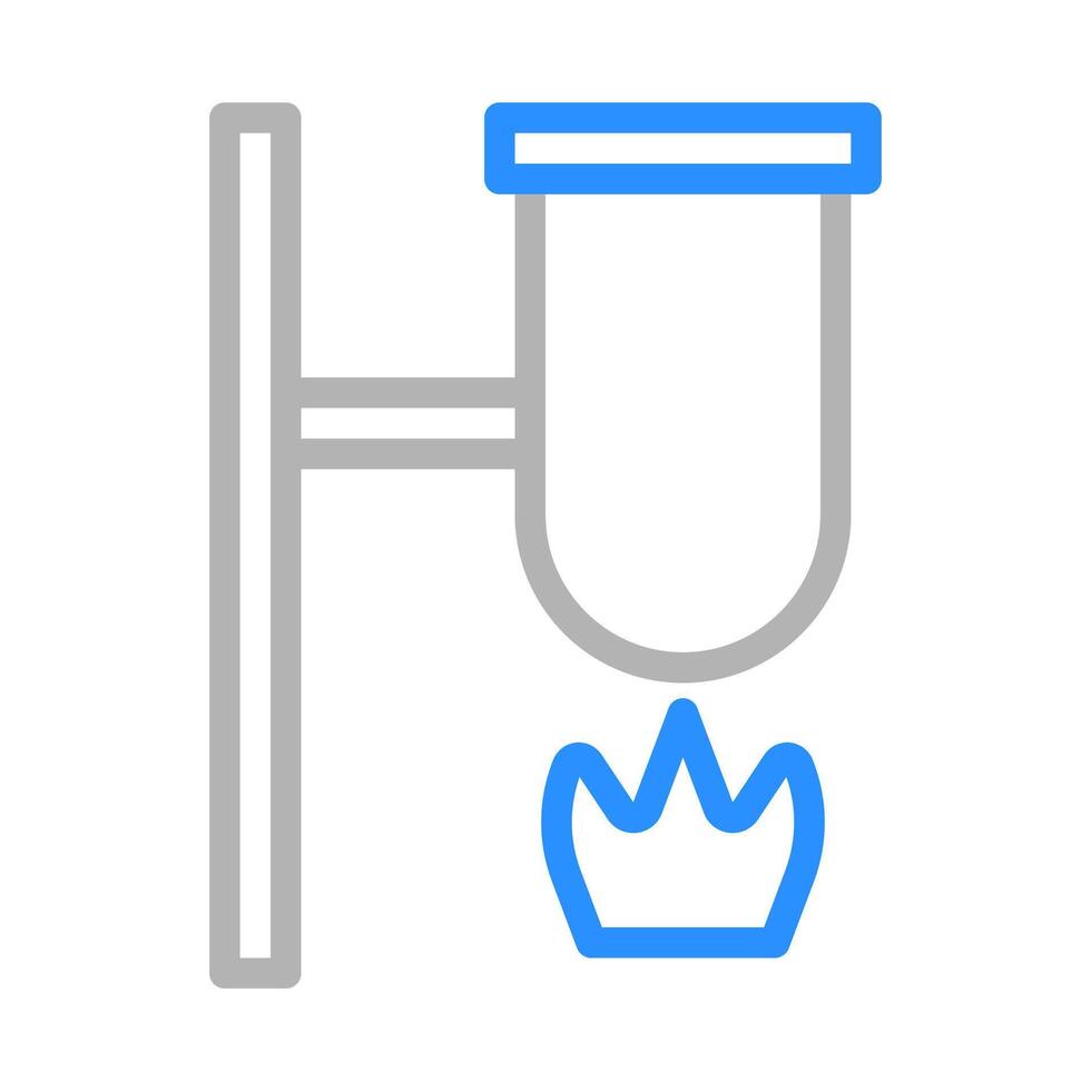 Laboratory burner heating a test tube. Concept of chemistry, science, and experiment. vector