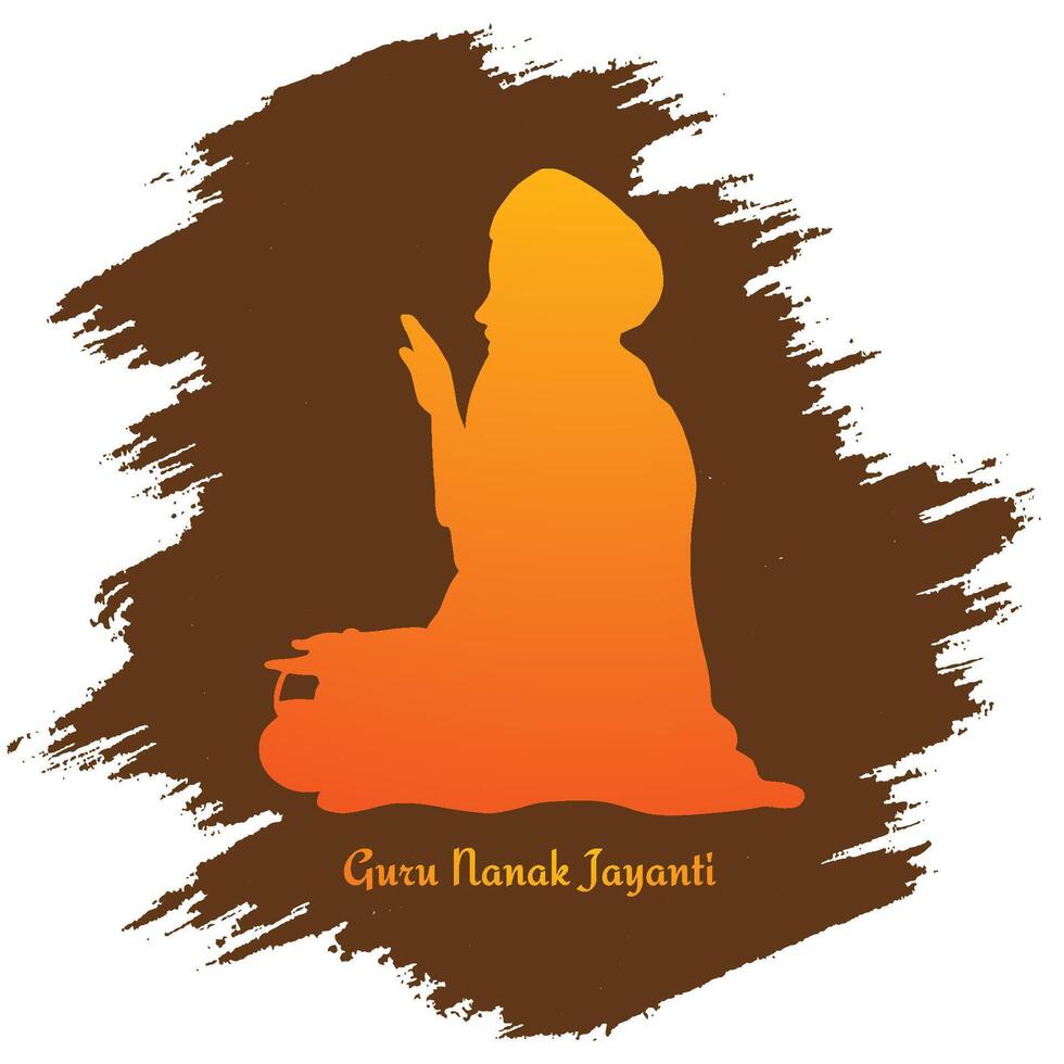 Gurpurab guru nanak jayanti festival of sikh celebration background vector