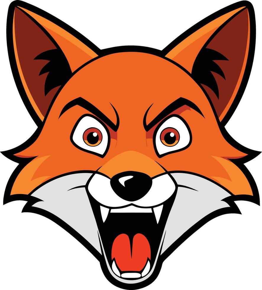 Crafty Fox Illustration A Playful and Vibrant Cartoon Character vector